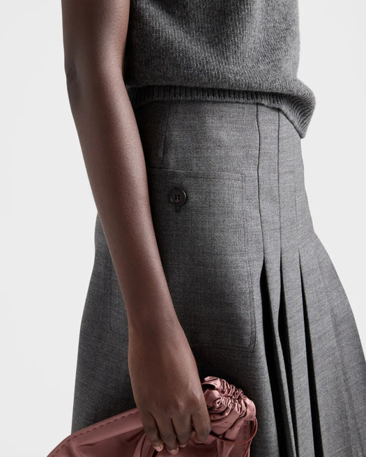 Rush stitch pleated skirt P10B4 S OOO 6011F0480 PRADA 