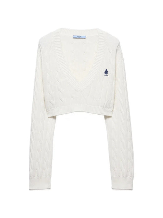 V-neck cotton sweater P24D3N S OOO 19VLF0009 PRADA 