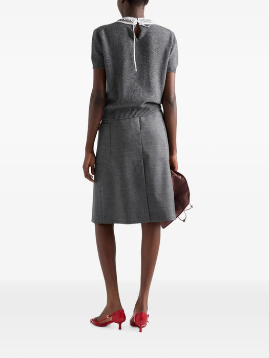 Short-sleeved wool and cashmere sweater P24G3S S OOO 6556F0480 PRADA 