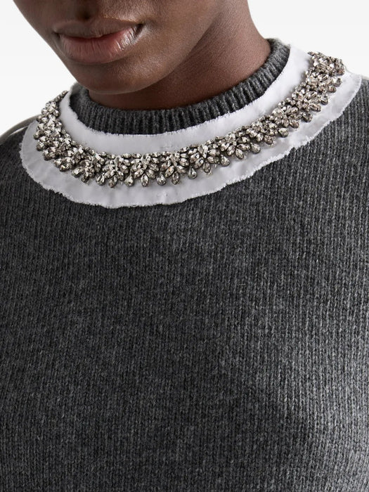 Short-sleeved wool and cashmere sweater P24G3S S OOO 6556F0480 PRADA 
