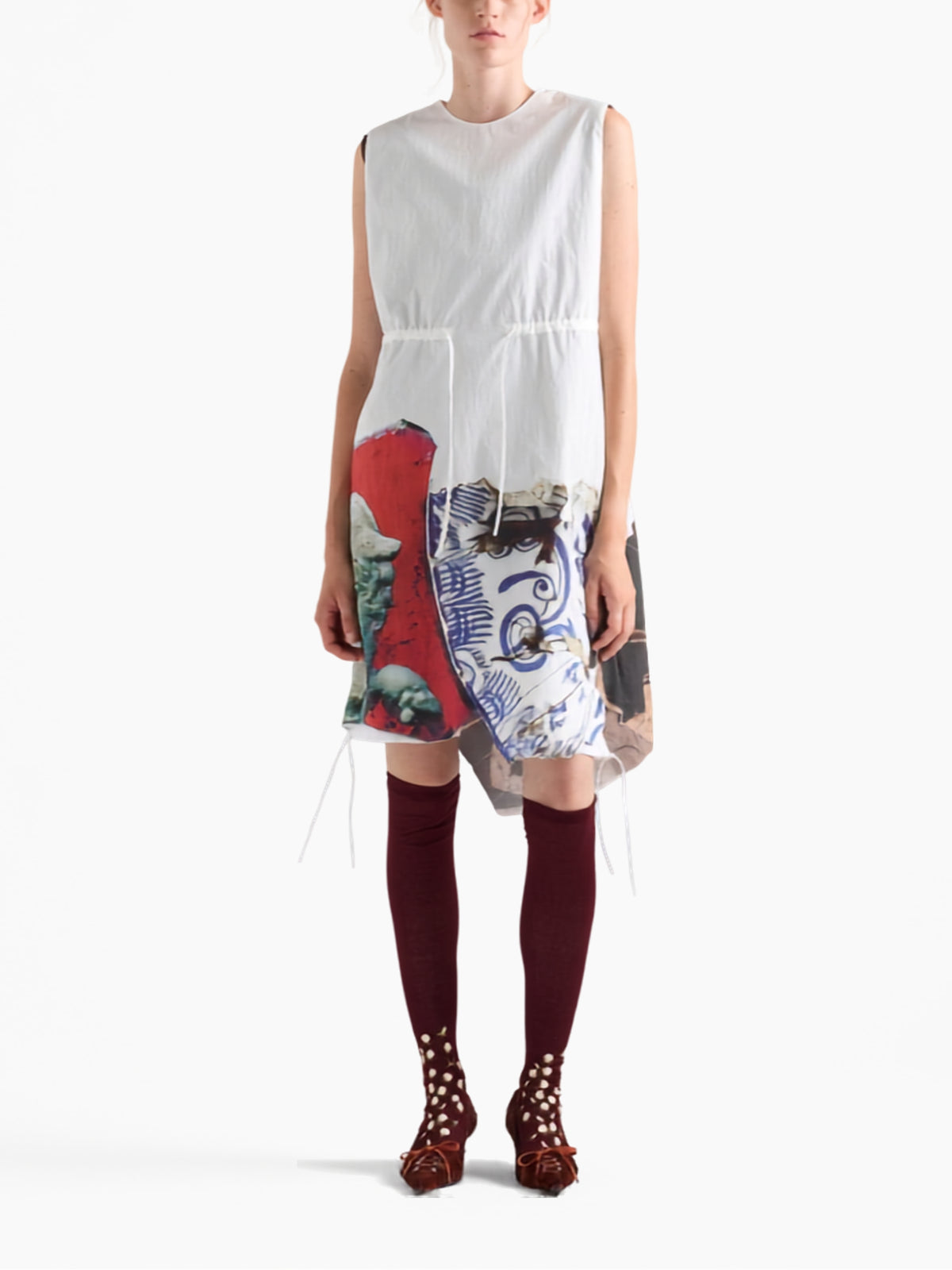 Printed compact fabric dress P3T60 S OOO 6685F0009 PRADA 