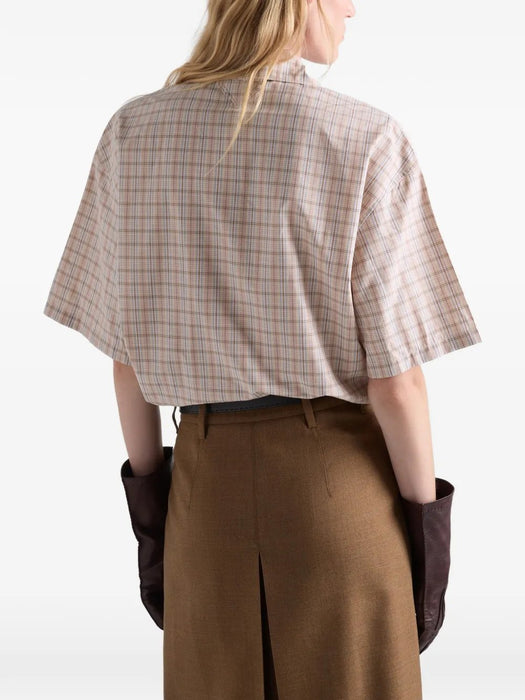 Madras fabric bowling shirt P447JX S OOO 6134F0V6A PRADA 
