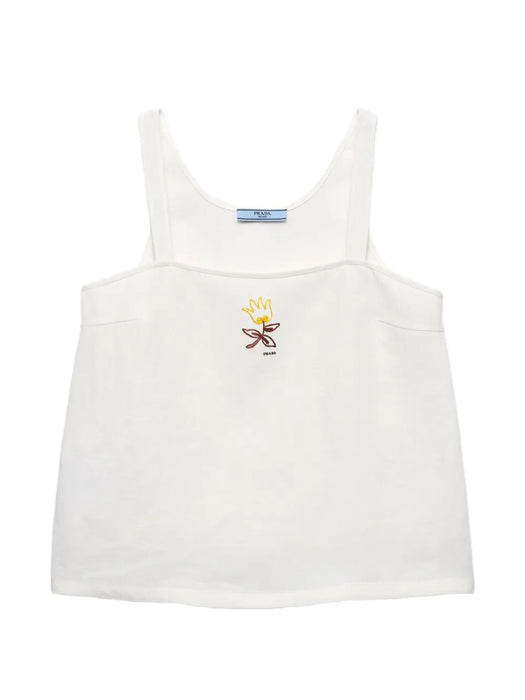 Embroidered linen Top P913OR S OOO 122GF0009 PRADA 