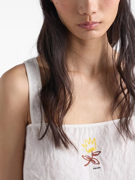 Embroidered linen Top P913OR S OOO 122GF0009 PRADA 