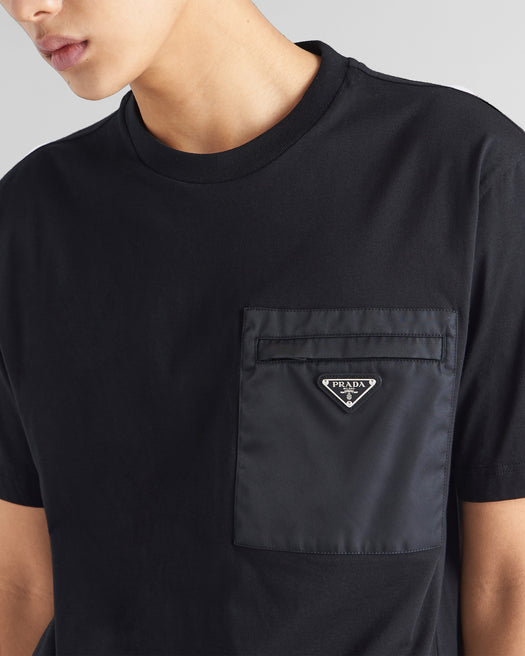 Re-Nylon and jersey T-shirt UJN661 S WMO 11CKF0002 PRADA 
