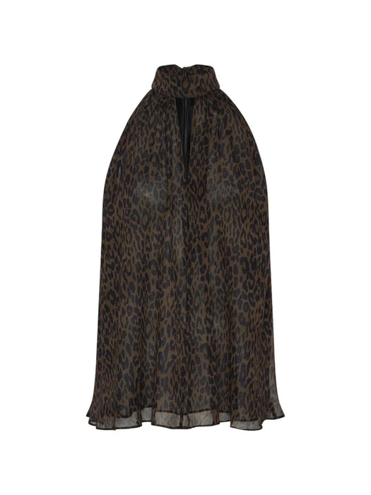 Leopard-print halterneck top 1152383088  ROTATE 