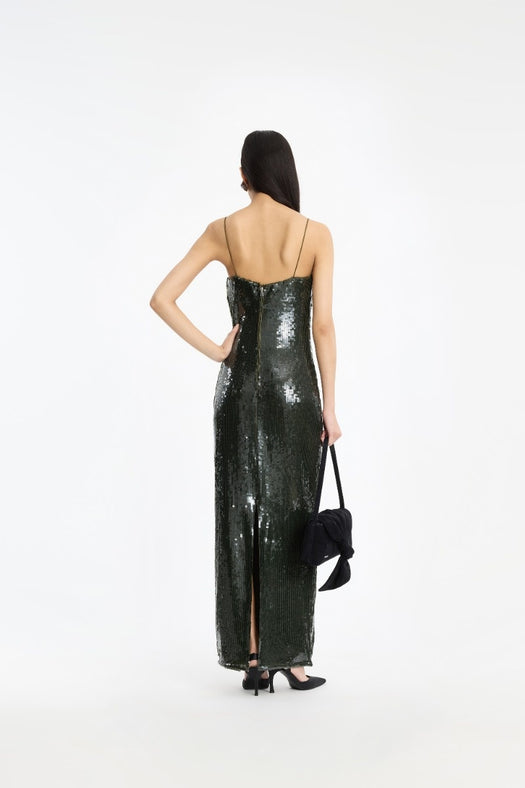 Sequins maxi slip dress 116139265  ROTATE 