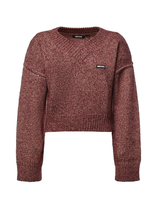 Logo-patch V-neck sweater 1165663113  ROTATE 