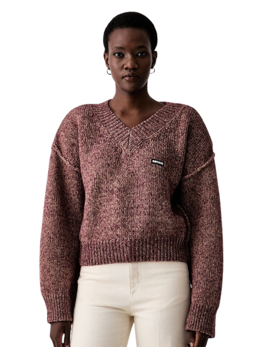Logo-patch V-neck sweater 1165663113  ROTATE 