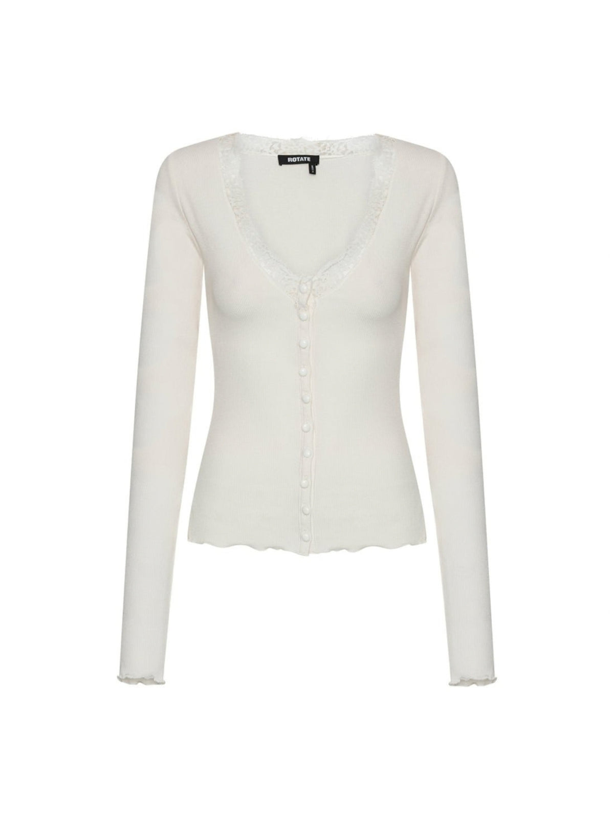 Rib Lace Cardigan Top 116688857  ROTATE 