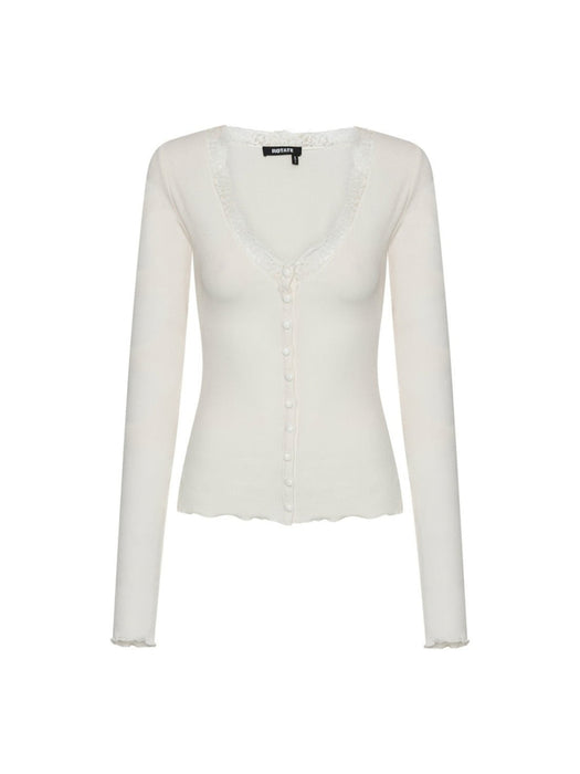 Rib Lace Cardigan Top 116688857  ROTATE 