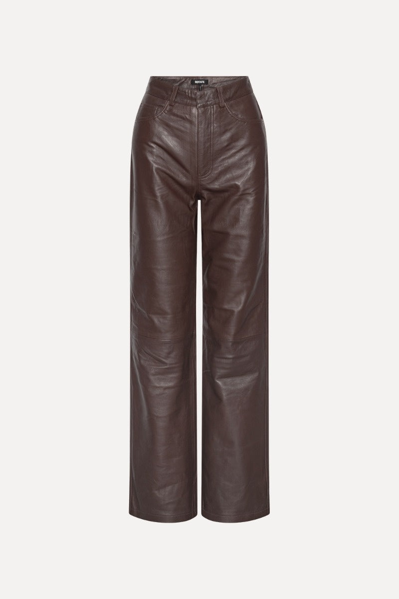 Straight Leather Pants 1170121667  ROTATE 