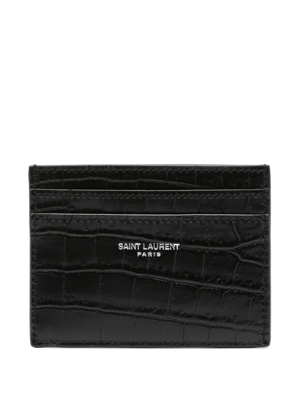 Crocodile-embossed leather cardholder 375946 DZE0E1000 SAINT LAURENT 