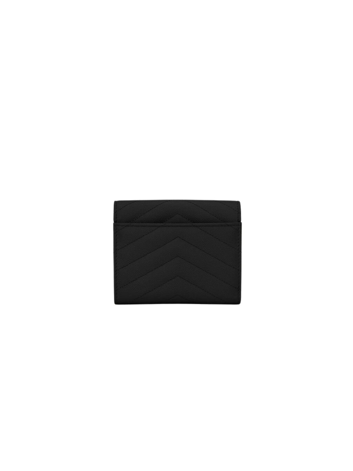 CASSANDRE MATELASSÉ compact tri fold wallet in grain de poudre leather 403943 BOW011000 SAINT LAURENT 