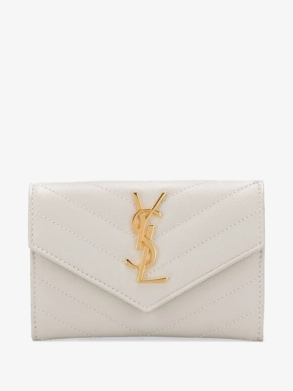 Small chevron-quilted leather wallet 414404 BOW019207 SAINT LAURENT 