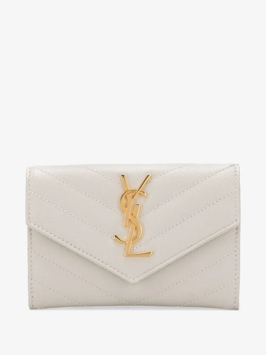 Small chevron-quilted leather wallet 414404 BOW019207 SAINT LAURENT 