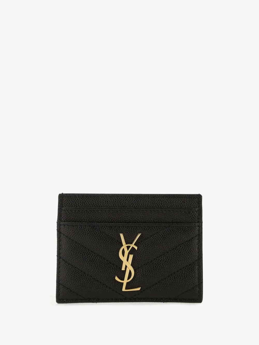 CASSANDRE MATELASSÉ card case in grain de poudre leather 423291 BOW011000 SAINT LAURENT 