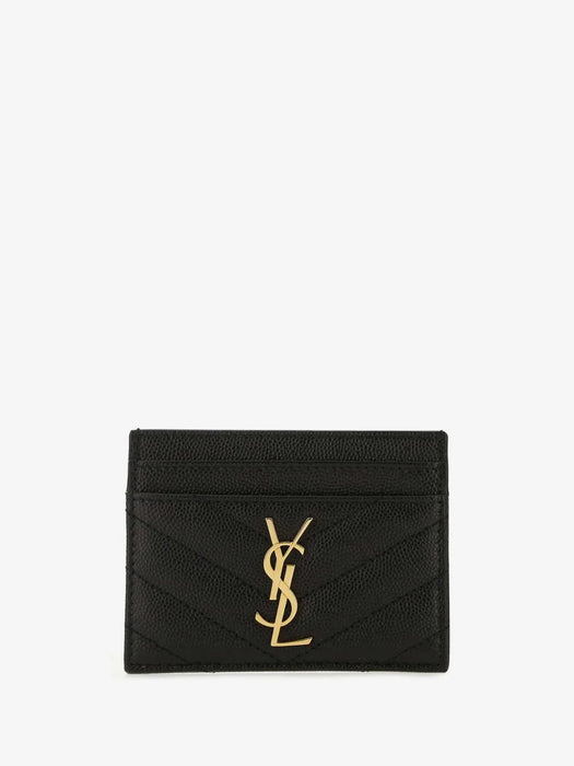 CASSANDRE MATELASSÉ card case in grain de poudre leather 423291 BOW011000 SAINT LAURENT 