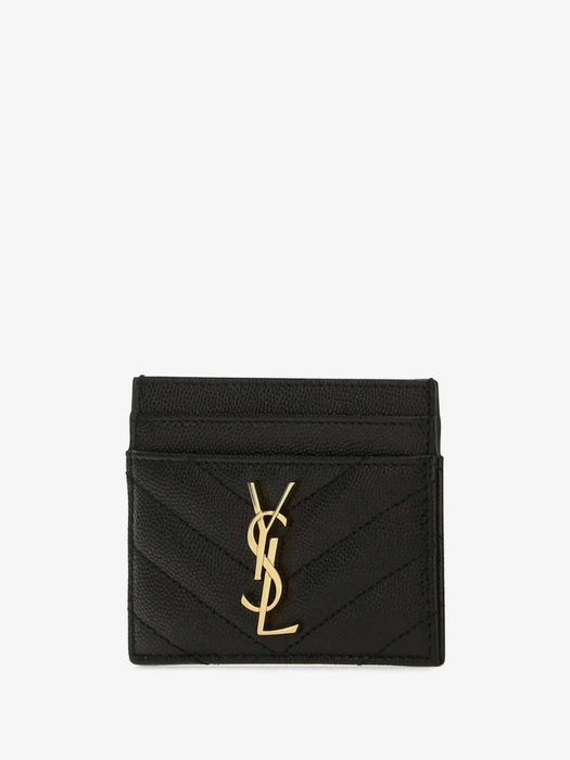 CASSANDRE MATELASSÉ card case in grain de poudre leather 423291 BOW011000 SAINT LAURENT 