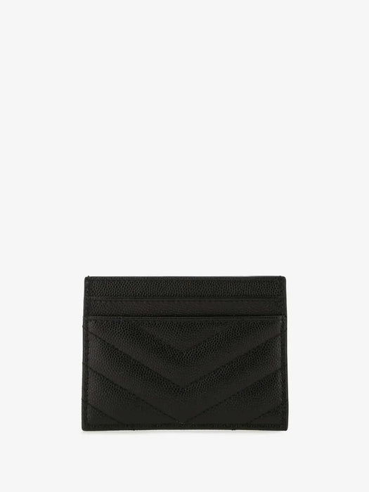 CASSANDRE MATELASSÉ card case in grain de poudre leather 423291 BOW011000 SAINT LAURENT 