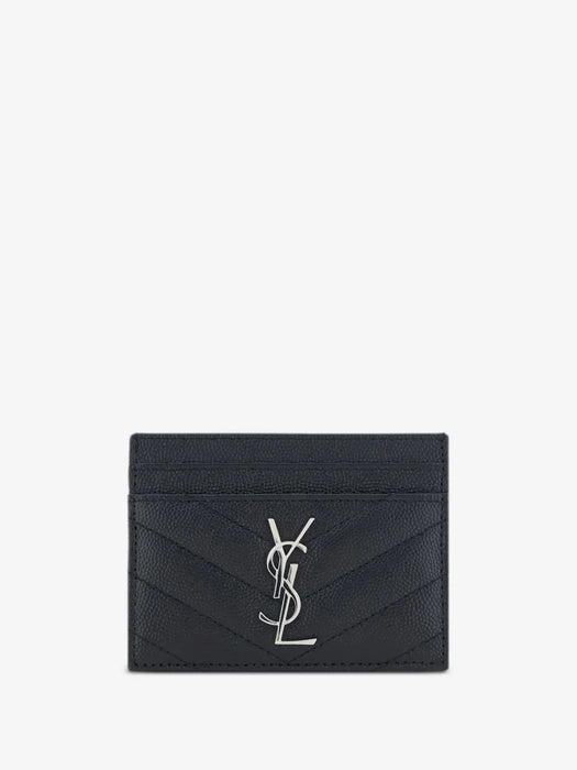 Cassandre Matelassé card case in grain de poudre leather 423291 BOW021000 SAINT LAURENT 