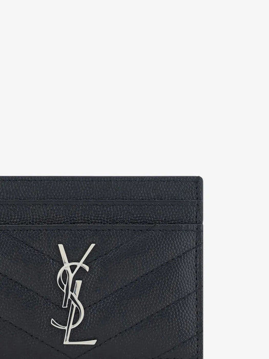 Cassandre Matelassé card case in grain de poudre leather 423291 BOW021000 SAINT LAURENT 