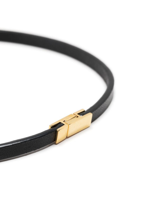 Cassandre Double Wrap Bracelet in Leather and Metal 745602 BL40J1000 SAINT LAURENT 