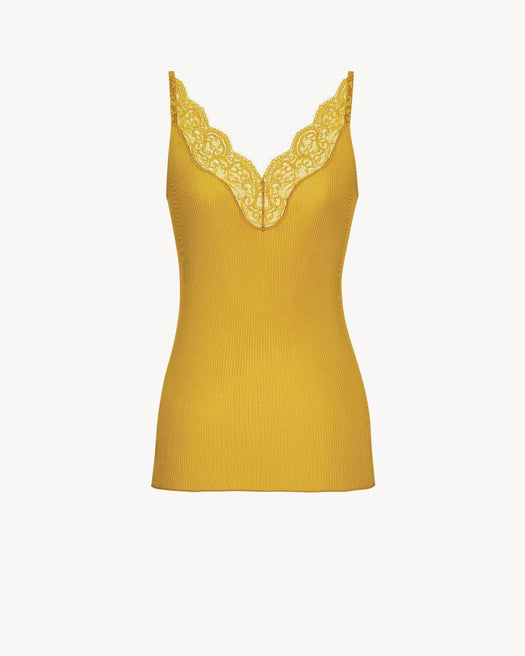 Laced tank top in ribbed silk 796843 Y37SM7442 SAINT LAURENT 