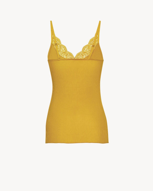 Laced tank top in ribbed silk 796843 Y37SM7442 SAINT LAURENT 
