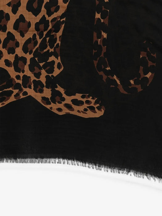Leopard-print frayed scarf 834052 3Y2001079 SAINT LAURENT 