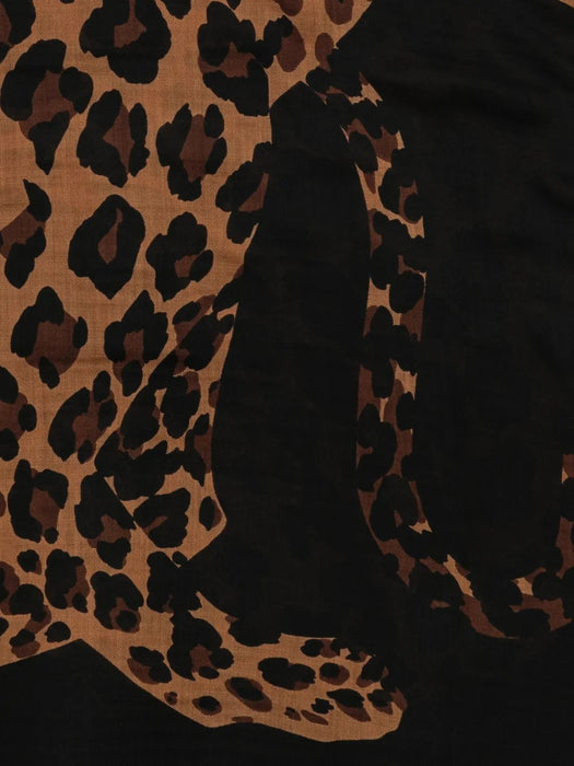 Leopard-print frayed scarf 834052 3Y2001079 SAINT LAURENT 