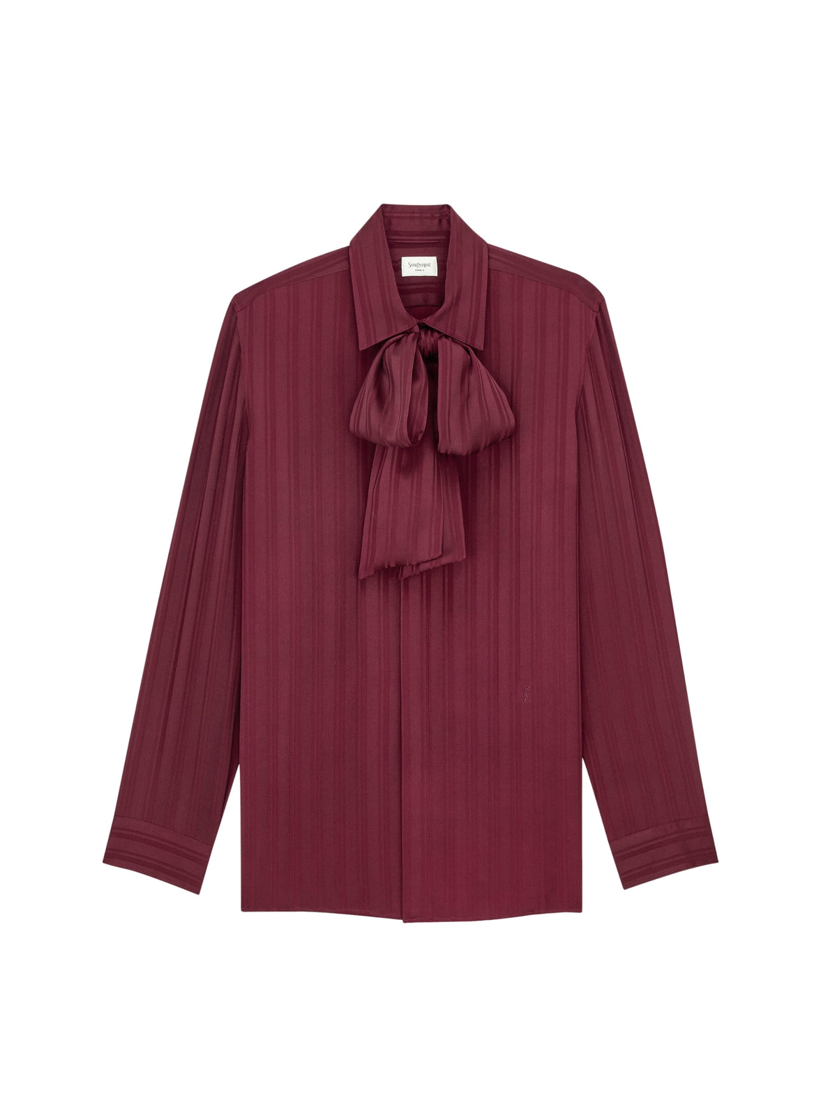 Cassandre lavallière blouse in striped silk jacquard 838125 Y142U5504 SAINT LAURENT 