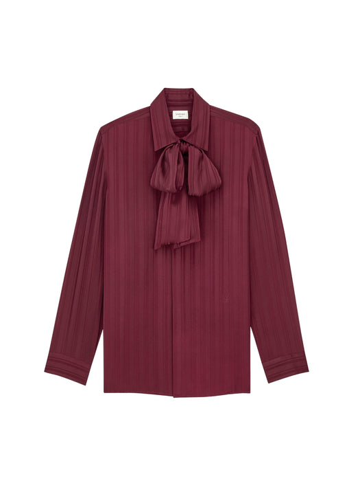 Cassandre lavallière blouse in striped silk jacquard 838125 Y142U5504 SAINT LAURENT 