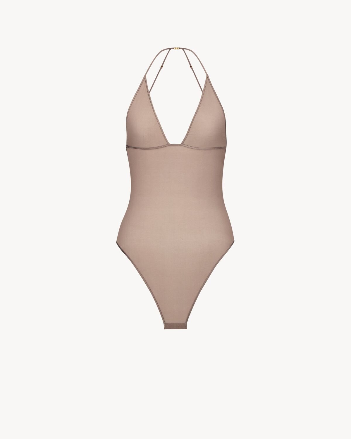Backless bodysuit in stretch silk muslin 840660 Y7I182167 SAINT LAURENT 