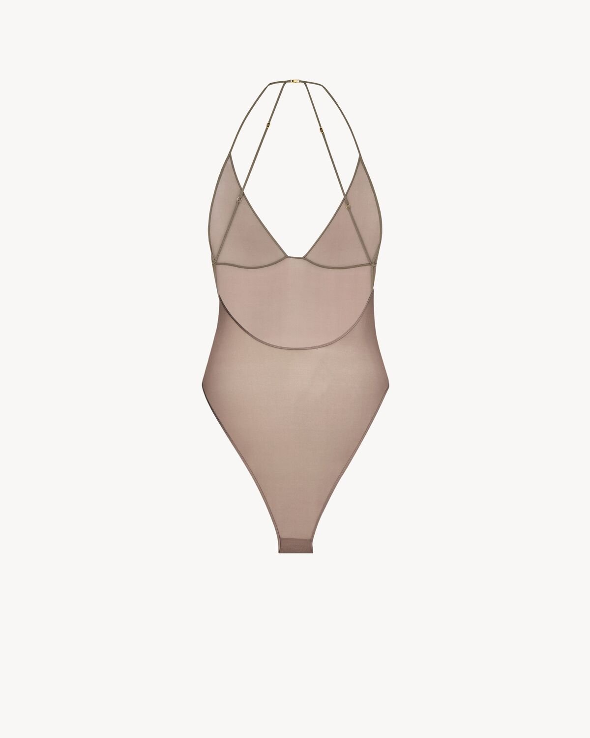 Backless bodysuit in stretch silk muslin 840660 Y7I182167 SAINT LAURENT 
