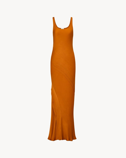 Draped tank dress in silk satin 841805 Y7G272027 SAINT LAURENT 