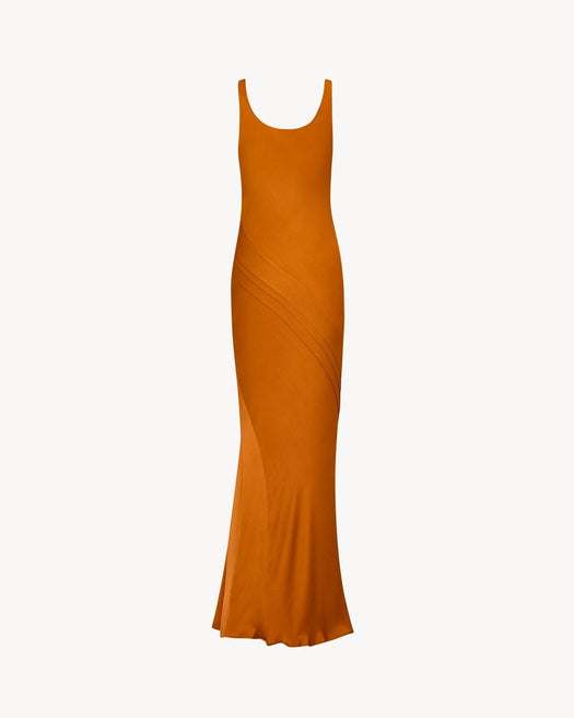 Draped tank dress in silk satin 841805 Y7G272027 SAINT LAURENT 