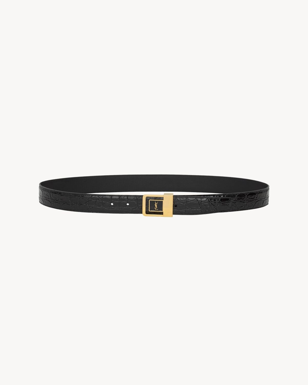 LA 66 belt in crocodile-embossed leather 847812 1ZQ8J1000 SAINT LAURENT 