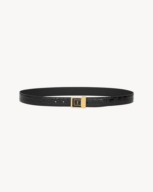 LA 66 belt in crocodile-embossed leather 847812 1ZQ8J1000 SAINT LAURENT 