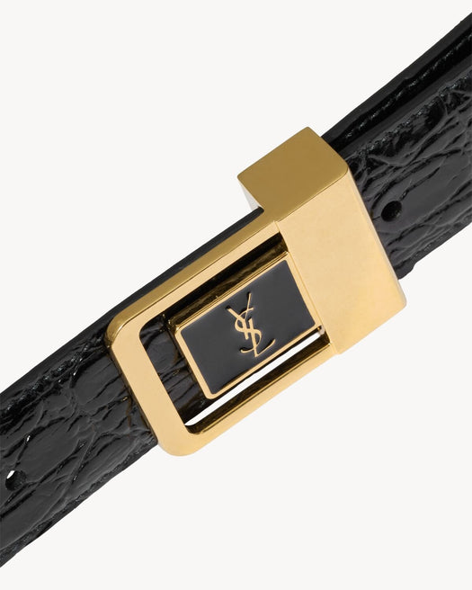 LA 66 belt in crocodile-embossed leather 847812 1ZQ8J1000 SAINT LAURENT 