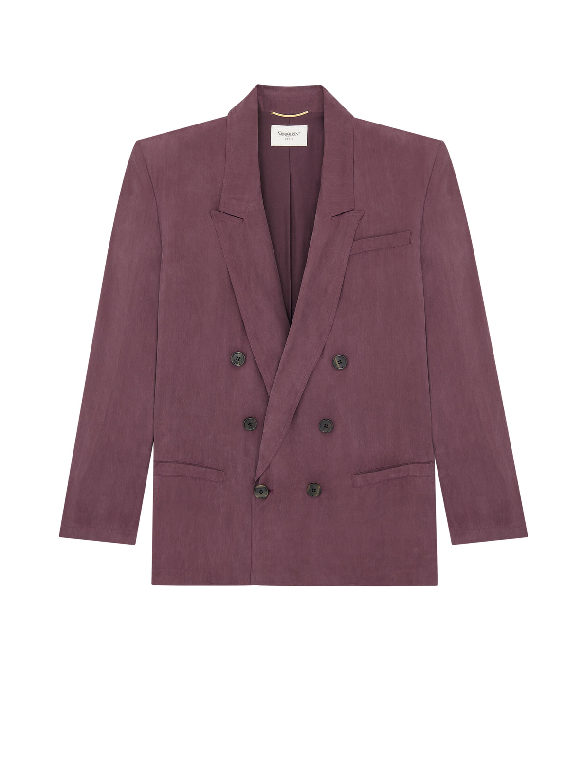 Double-breasted silk-habotai blazer 851026 Y6J785060 SAINT LAURENT 