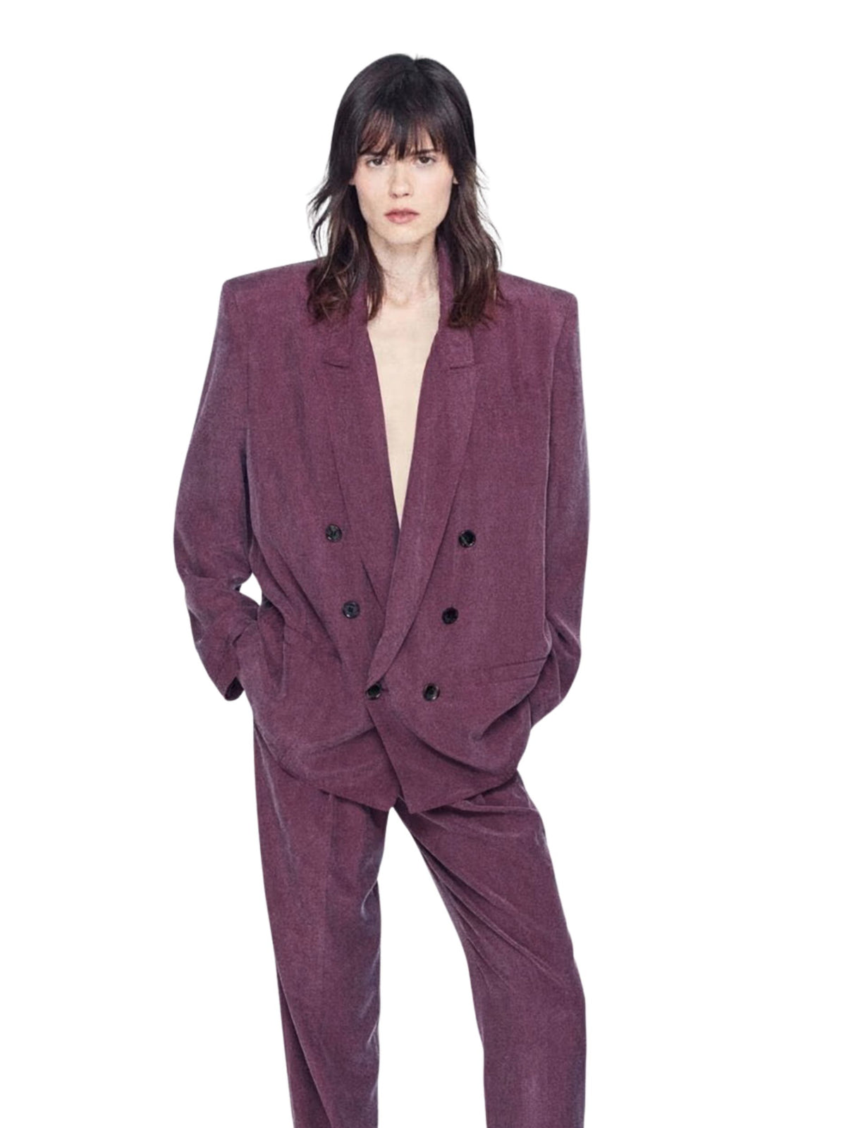 Double-breasted silk-habotai blazer 851026 Y6J785060 SAINT LAURENT 