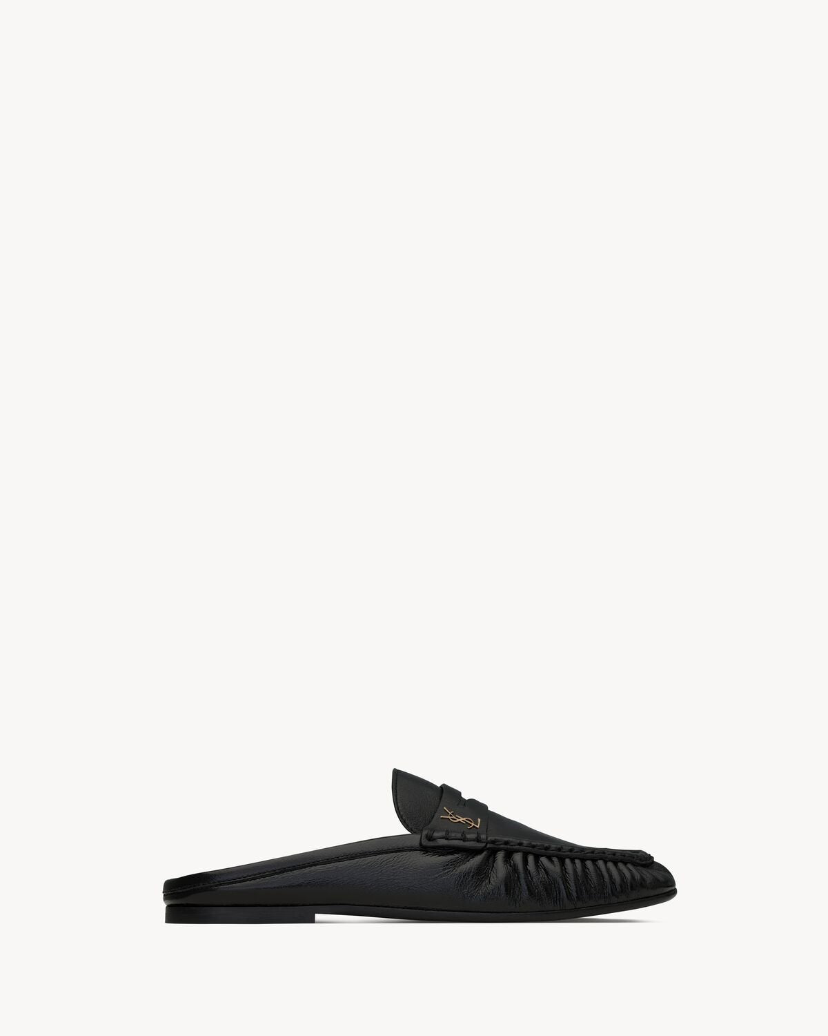 Le Loafer mules in shiny creased leather 852392 AAFUV1000 SAINT LAURENT 