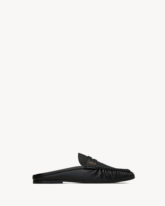Le Loafer mules in shiny creased leather 852392 AAFUV1000 SAINT LAURENT 