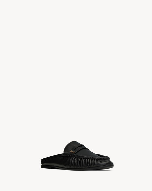 Le Loafer mules in shiny creased leather 852392 AAFUV1000 SAINT LAURENT 