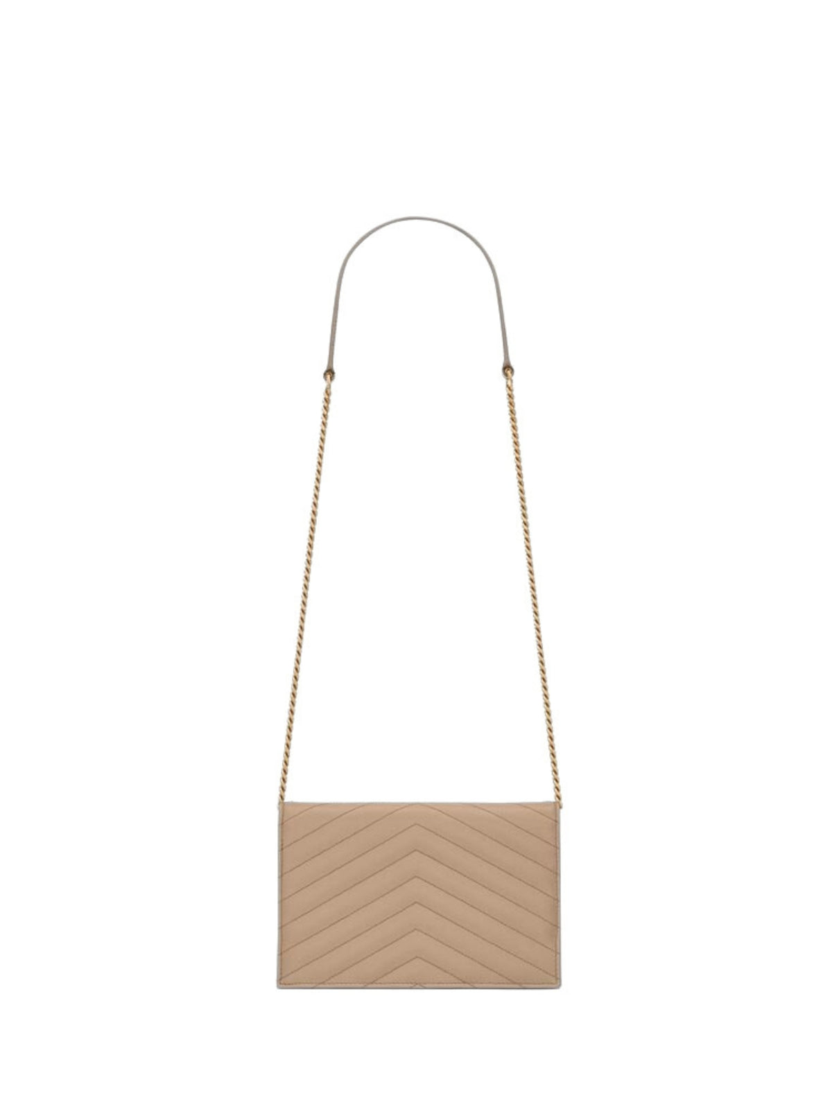 CASSANDRE ENVELOPE CHAIN WALLET IN GRAIN DE POUDRE LEATHER 857605 BOW012721 SAINT LAURENT 