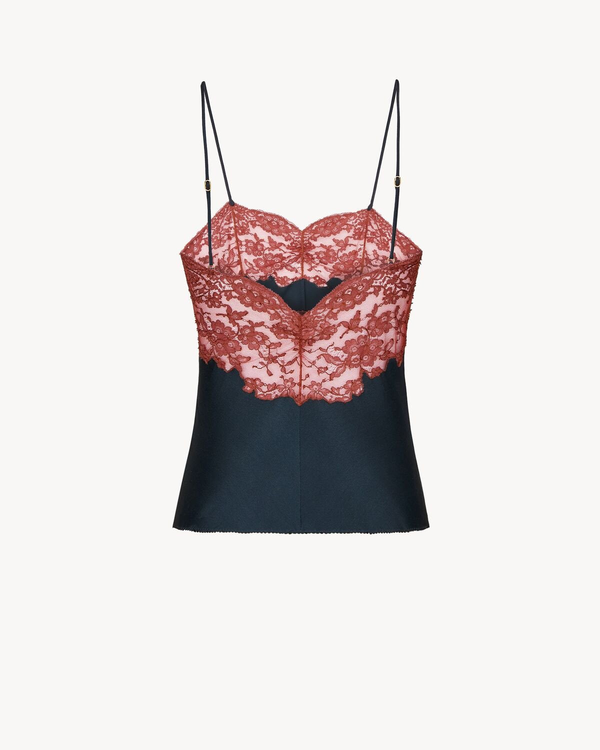 Laced camisole in silk satin 859694 Y7G271102 SAINT LAURENT 
