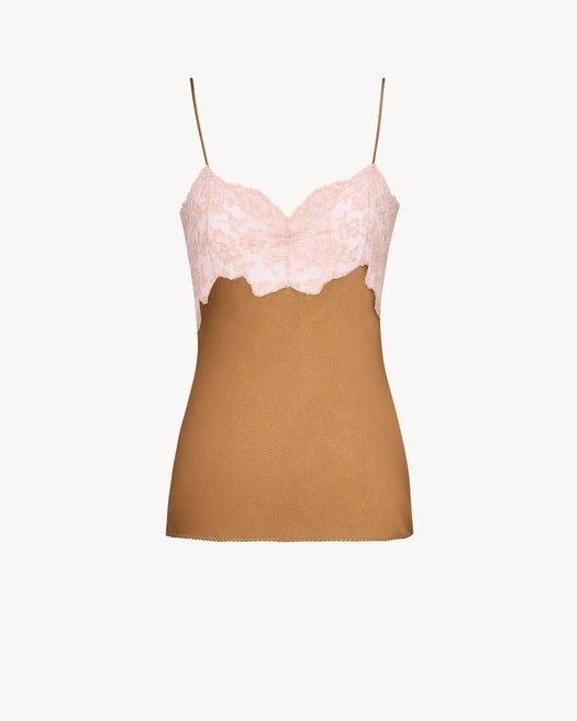 Laced camisole in silk satin 859694 Y7G272601 SAINT LAURENT 