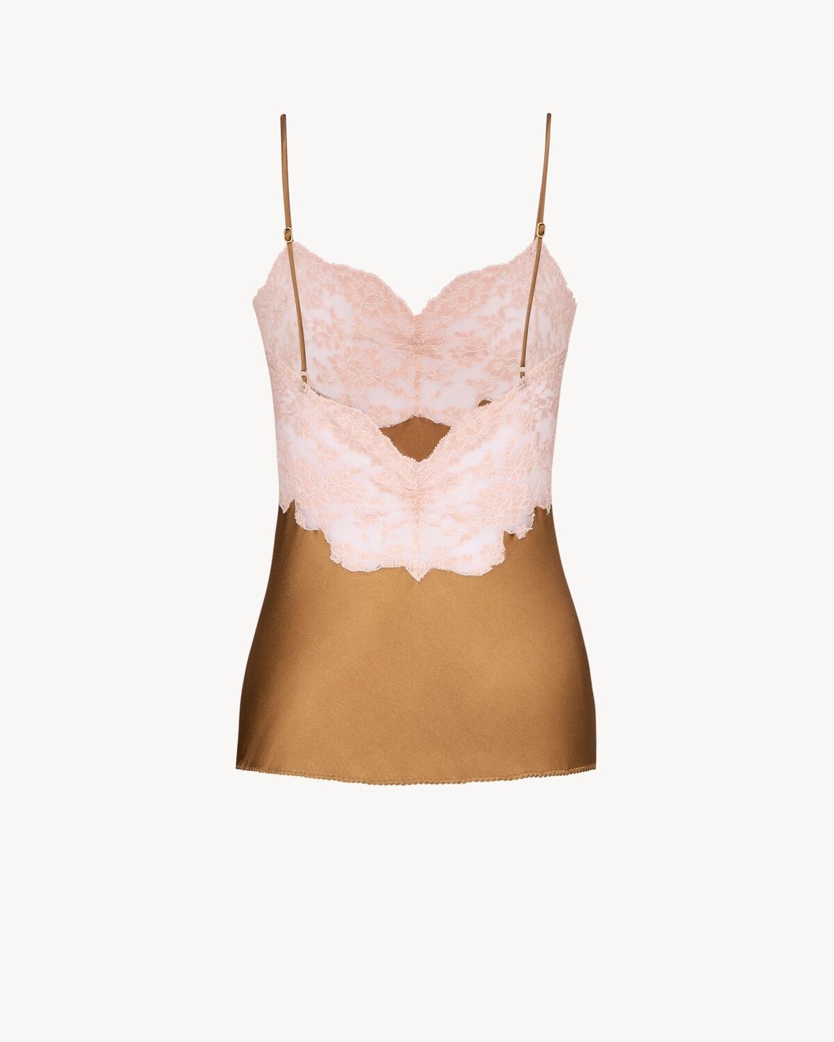 Laced camisole in silk satin 859694 Y7G272601 SAINT LAURENT 