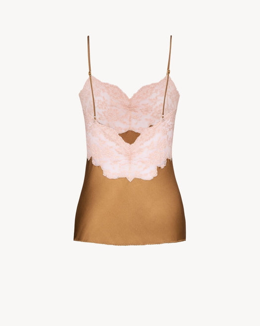 Laced camisole in silk satin 859694 Y7G272601 SAINT LAURENT 